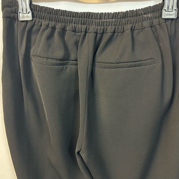 Vince Satin Piped Black Elastic Waist Jogger Pull On Relaxed Trouser Pant Small - Picture 4 of 8